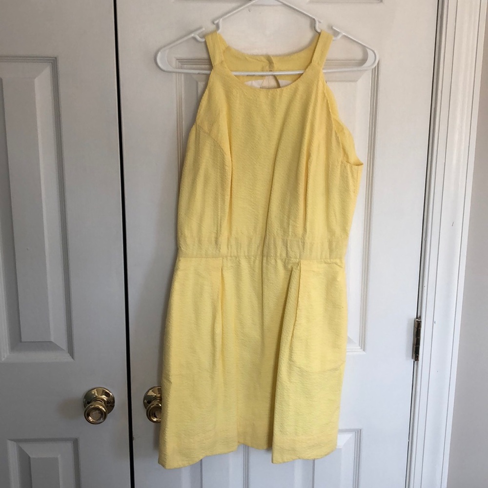 Lauren James scalloped yellow dress